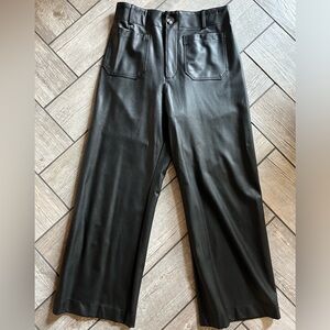 Maeve faux leather wide leg pants